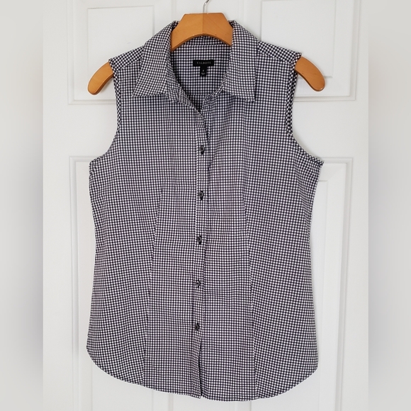 Talbots Sleeveless Sunrise Gingham Top - Picture 2 of 6
